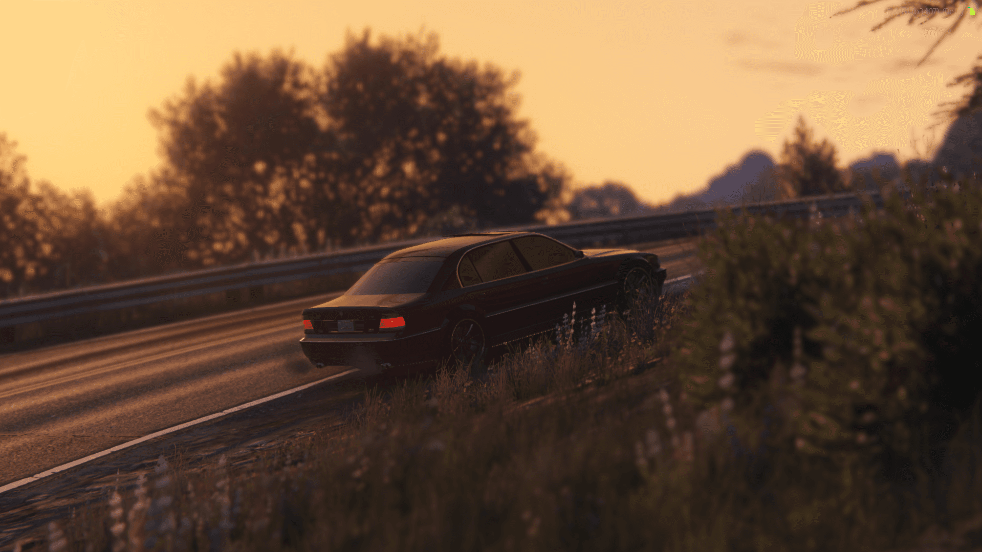 A luxury sedan photographed in game