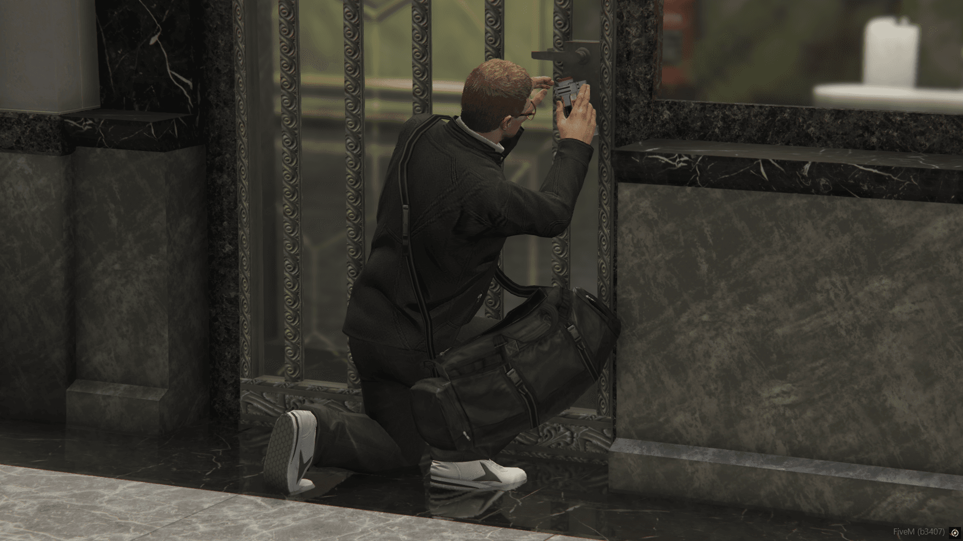 Pacific Bank heist scene in Oahu Roleplay